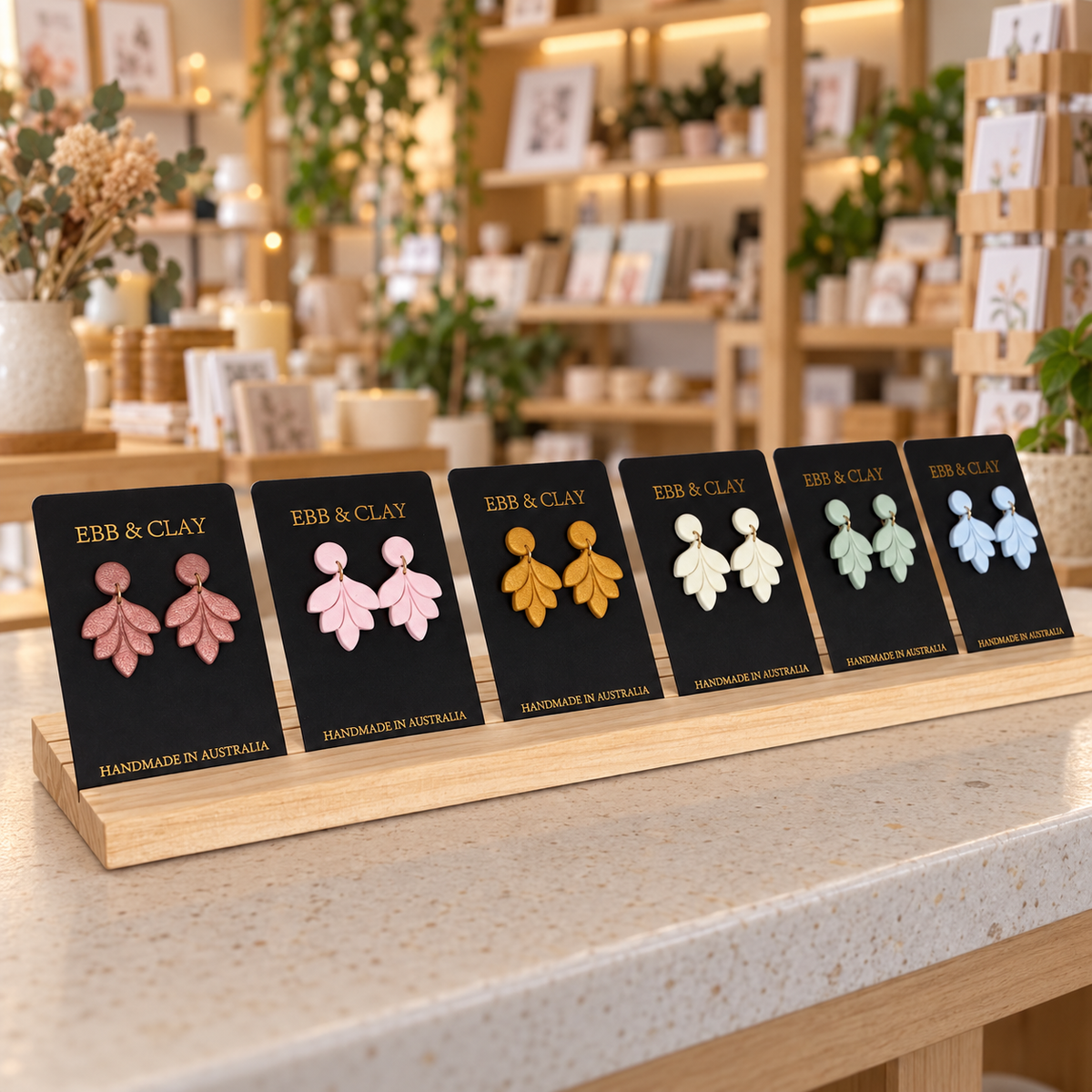Pastel Leaf Drops - 20 pairs